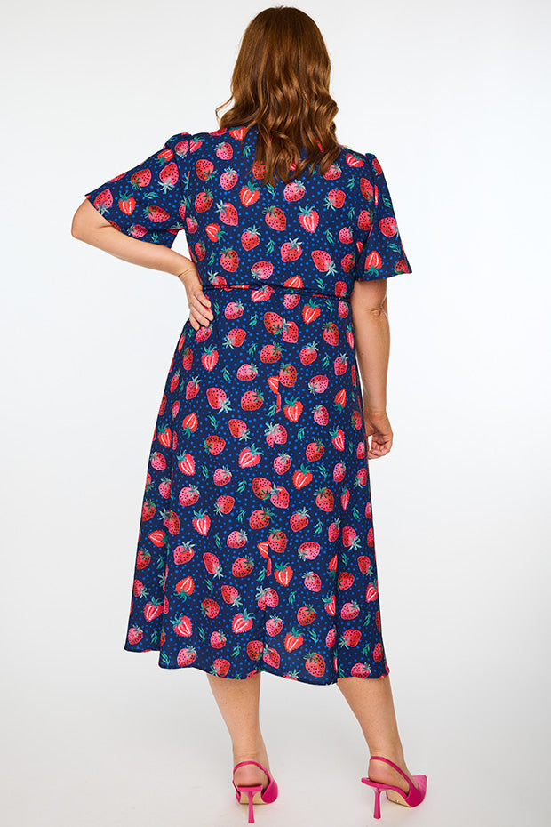 Marley Strawberry Patch Dress โ Strawberry Patch midi dress