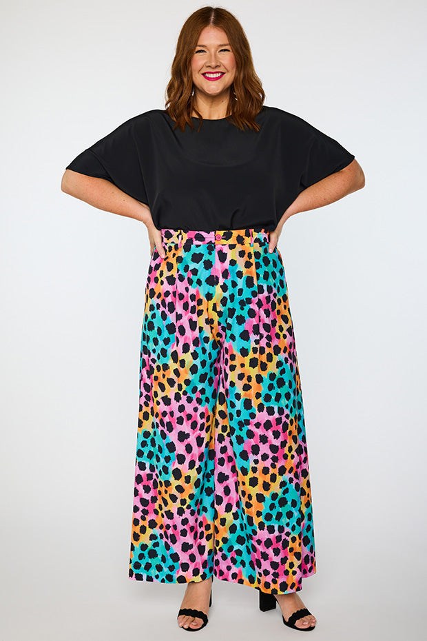 Zoey Trio Cheetah Pant – Trio Cheetah wide leg pants