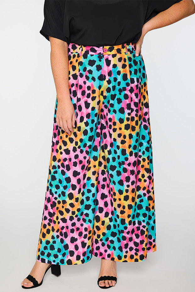 Zoey Trio Cheetah Pant – Trio Cheetah wide leg pants