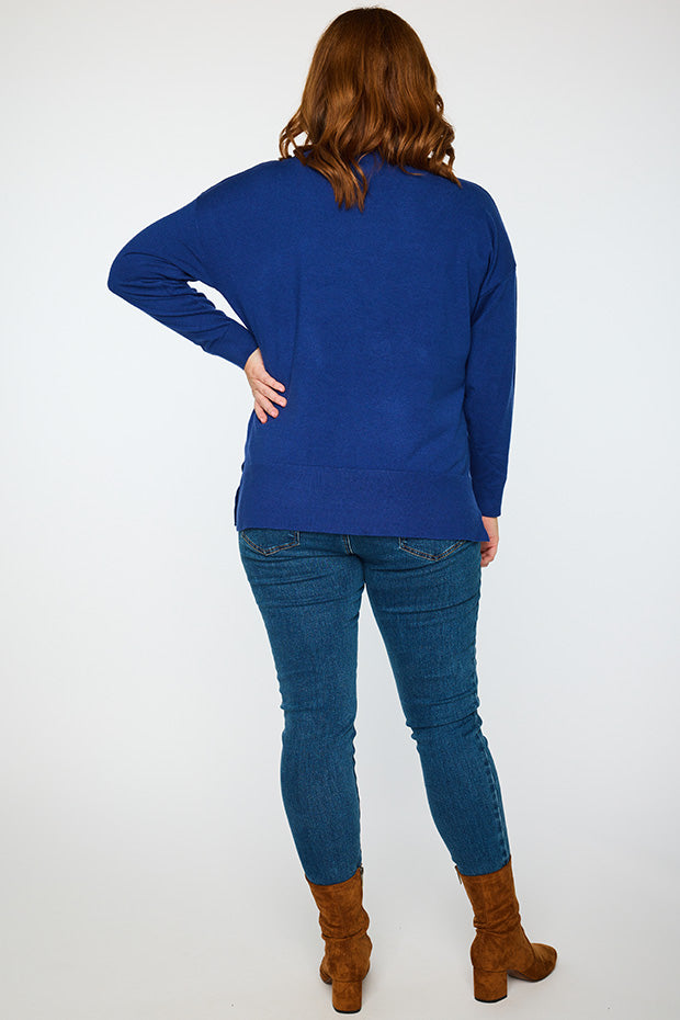 Tully Deep Cobalt Crew Knit – Deep Cobalt knit jumper