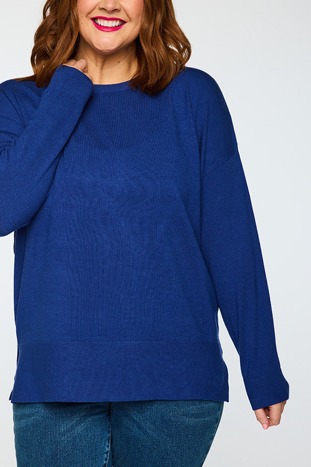 Tully Deep Cobalt Crew Knit – Deep Cobalt knit jumper