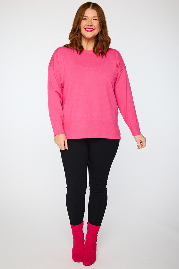 Tully Pink Crew Knit – Pink knit jumper