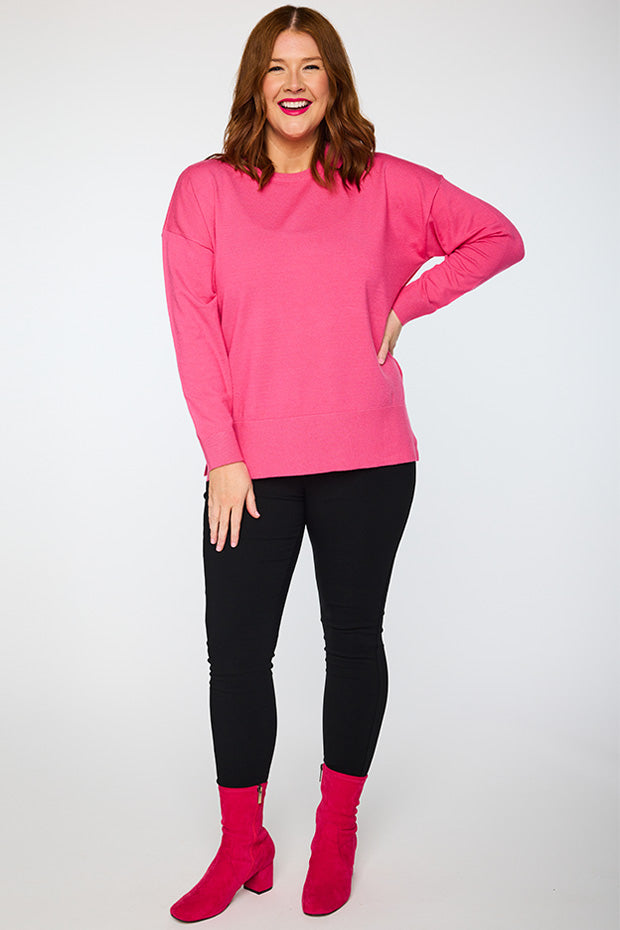 Tully Pink Crew Knit – Pink knit jumper
