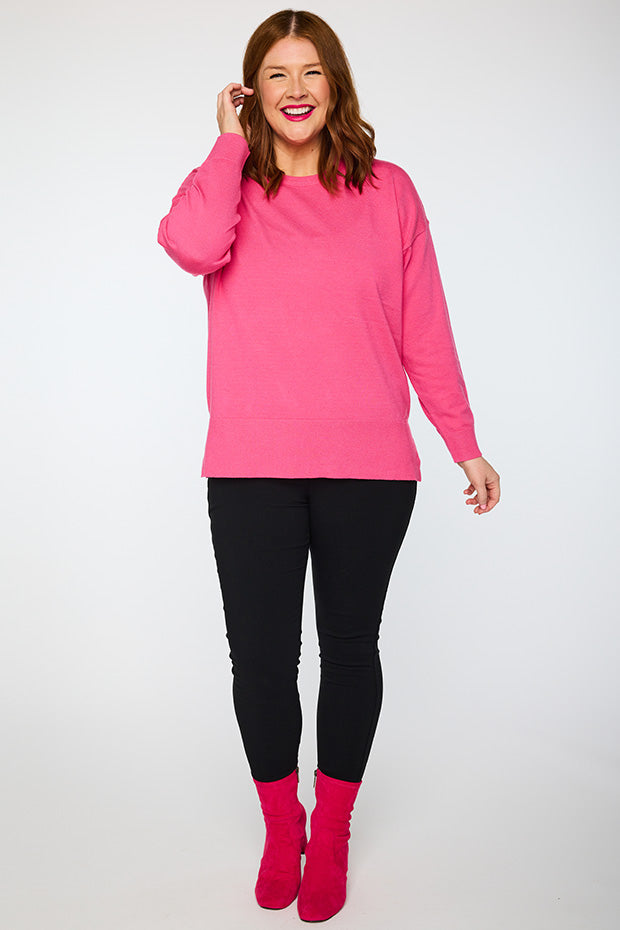 Tully Pink Crew Knit – Pink knit jumper