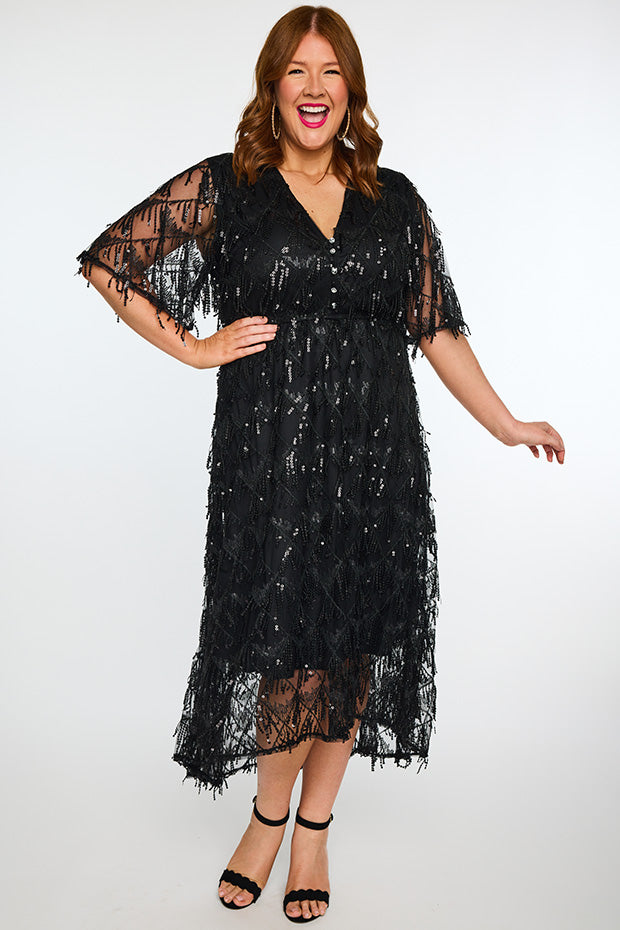 Wonderful Black Party Dress – Black Party midi dress