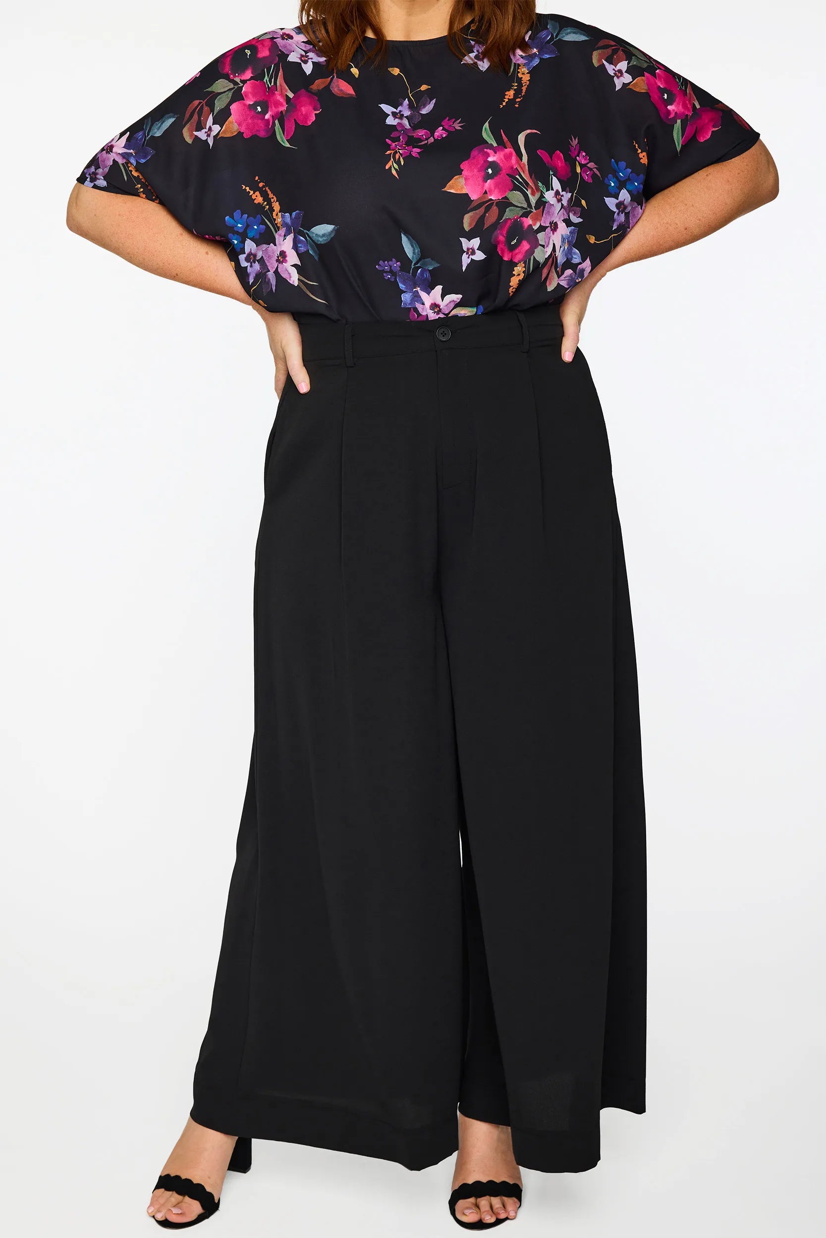 Zoey Black Pant โ Black wide leg pants