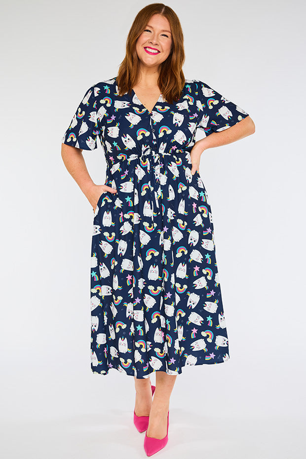 Marley Caticorns Navy Dress – Caticorns Navy midi dress