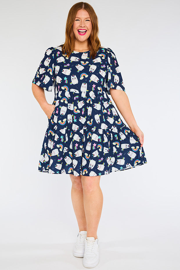 Jackson Caticorns Navy Dress โ Caticorns Navy mini dress