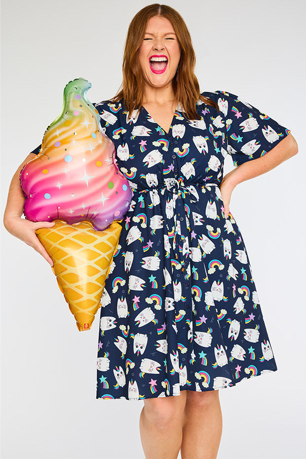 Siena Caticorns Navy Dress – Caticorns Navy knee length dress