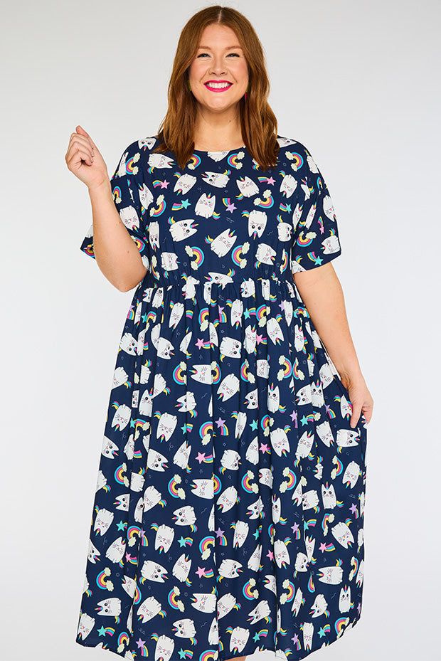 Superstar Caticorns Navy Dress – Caticorns Navy midi dress