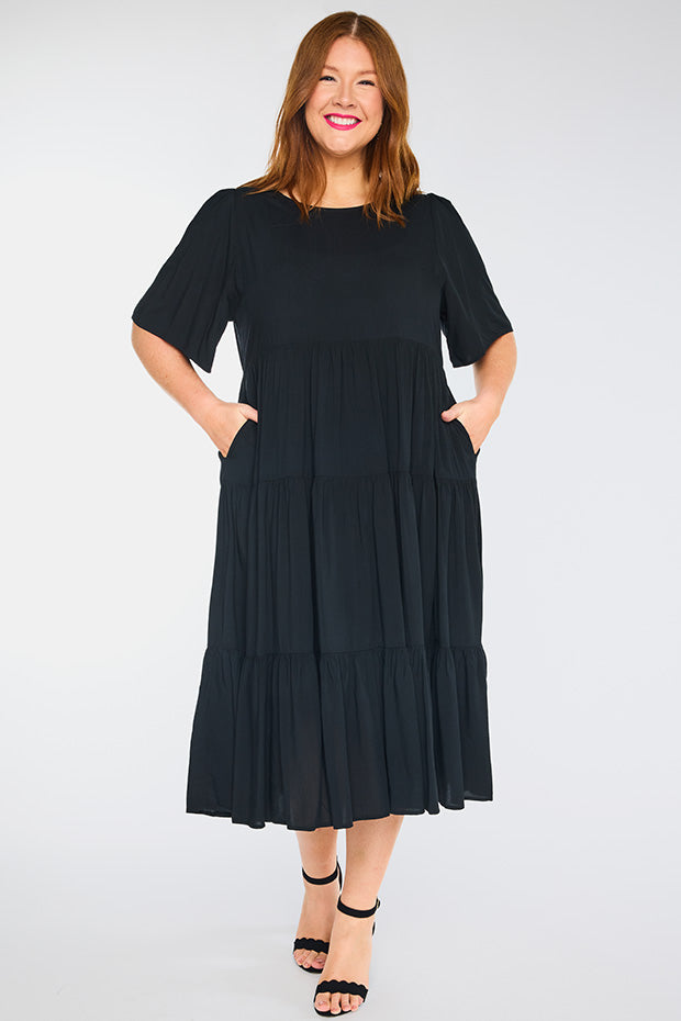 Charli Black Dress โ Black midi dress