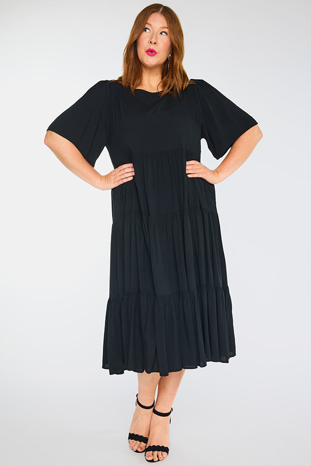 Charli Black Dress โ Black midi dress