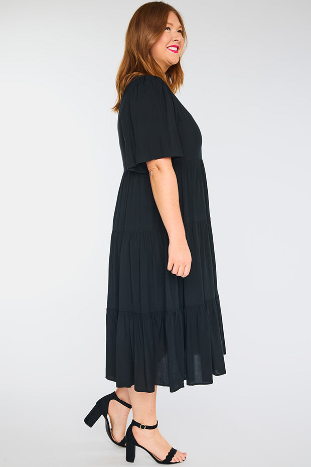 Charli Black Dress โ Black midi dress