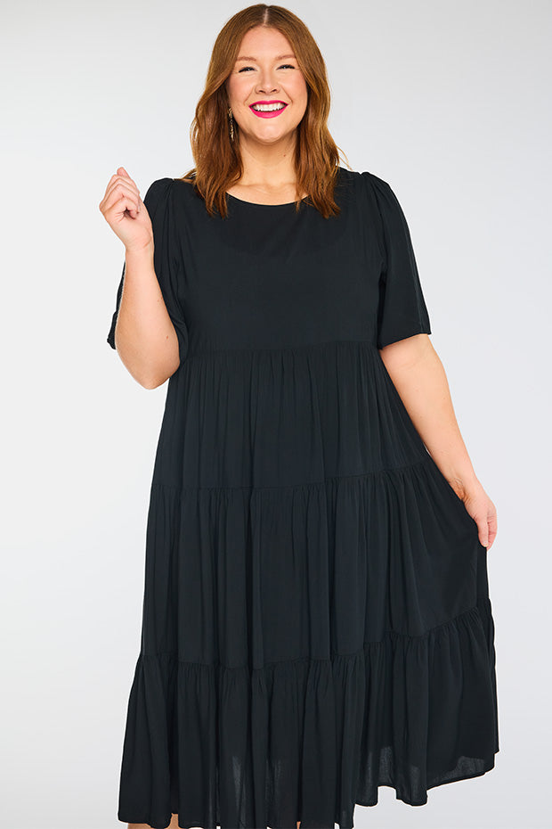 Charli Black Dress โ Black midi dress