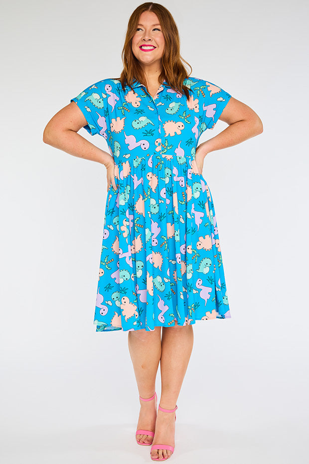 Frankie Dino Print Dress – Dino Print shirt dress