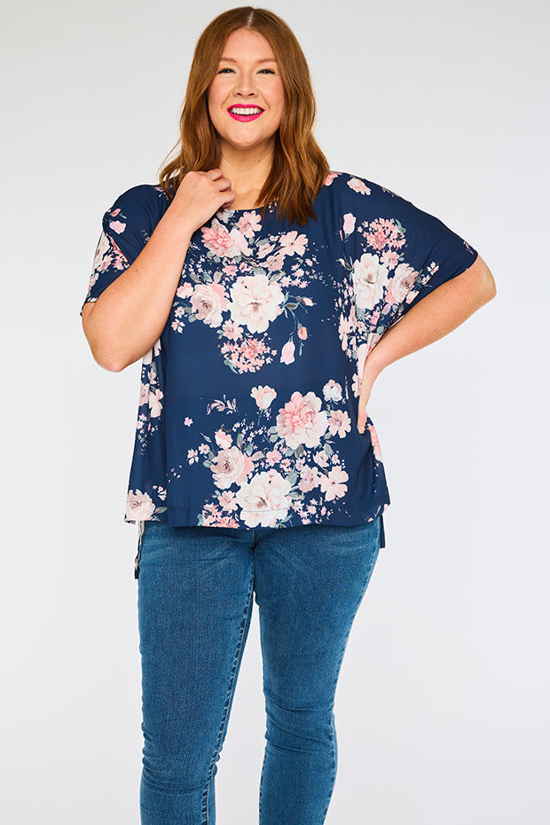 Serena Navy Floral Top – Navy Floral top