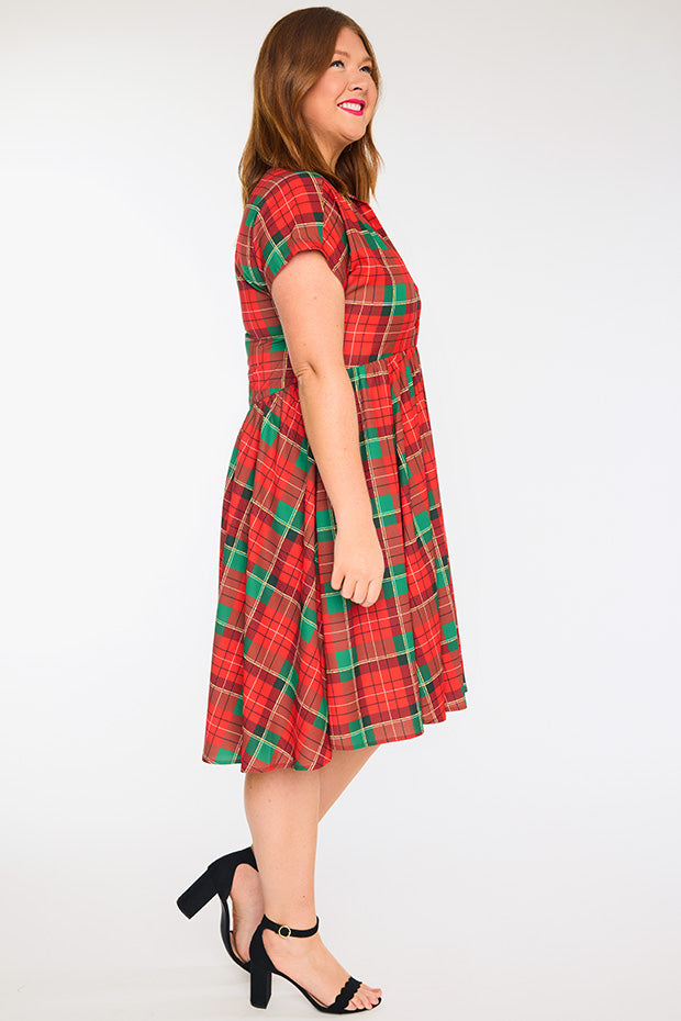Frankie Tartan Christmas Dress โ Tartan Christmas shirt dress