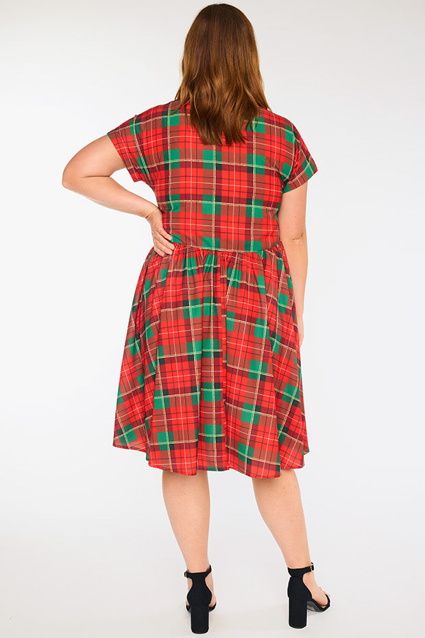 Frankie Tartan Christmas Dress โ Tartan Christmas shirt dress
