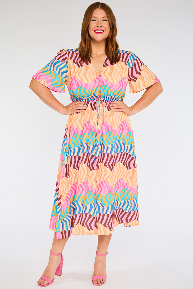 Marley Zig Zag Zebra Dress โ Zig Zag Zebra midi dress