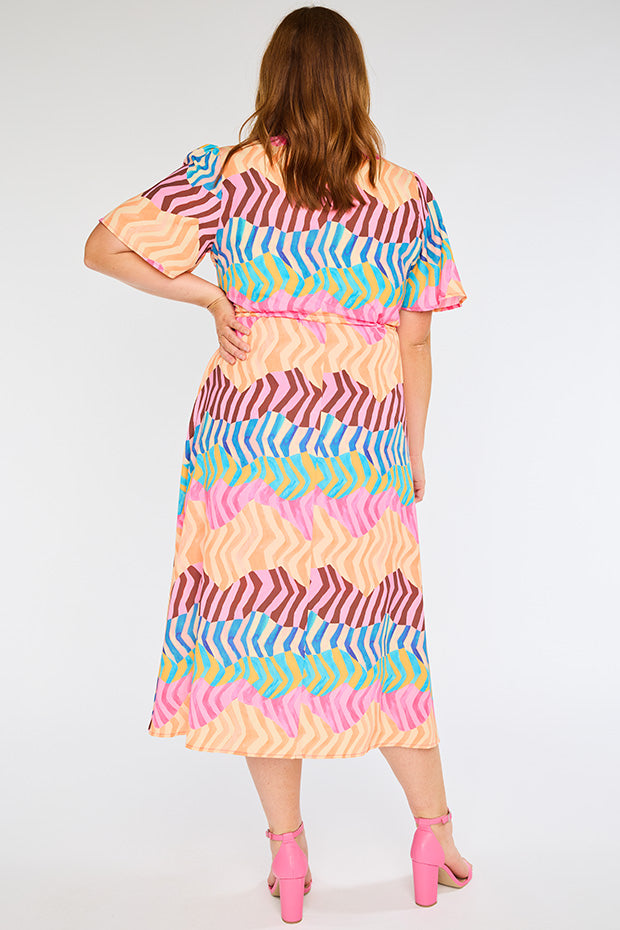 Marley Zig Zag Zebra Dress โ Zig Zag Zebra midi dress