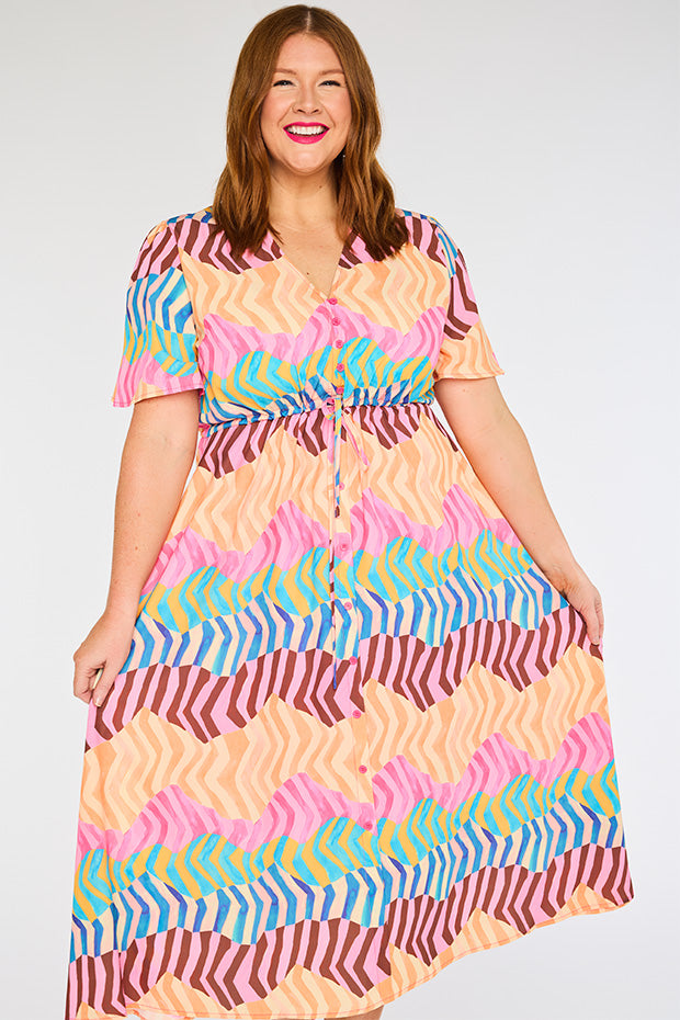 Marley Zig Zag Zebra Dress โ Zig Zag Zebra midi dress