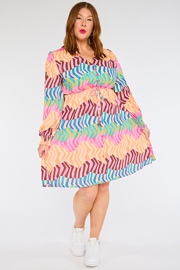 Sofia Zig Zag Zebra Dress – Zig Zag Zebra knee length dress