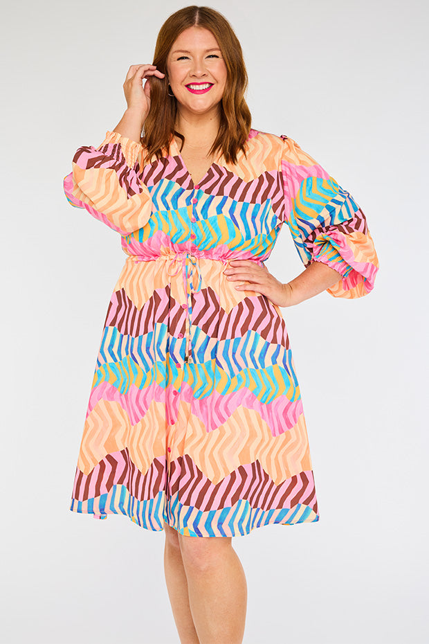 Sofia Zig Zag Zebra Dress – Zig Zag Zebra knee length dress