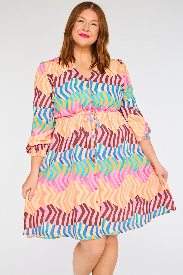 Sofia Zig Zag Zebra Dress – Zig Zag Zebra knee length dress