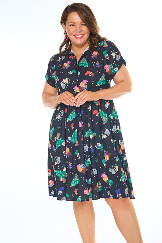 Frankie Christmas Pets Dress – Christmas Pets shirt dress