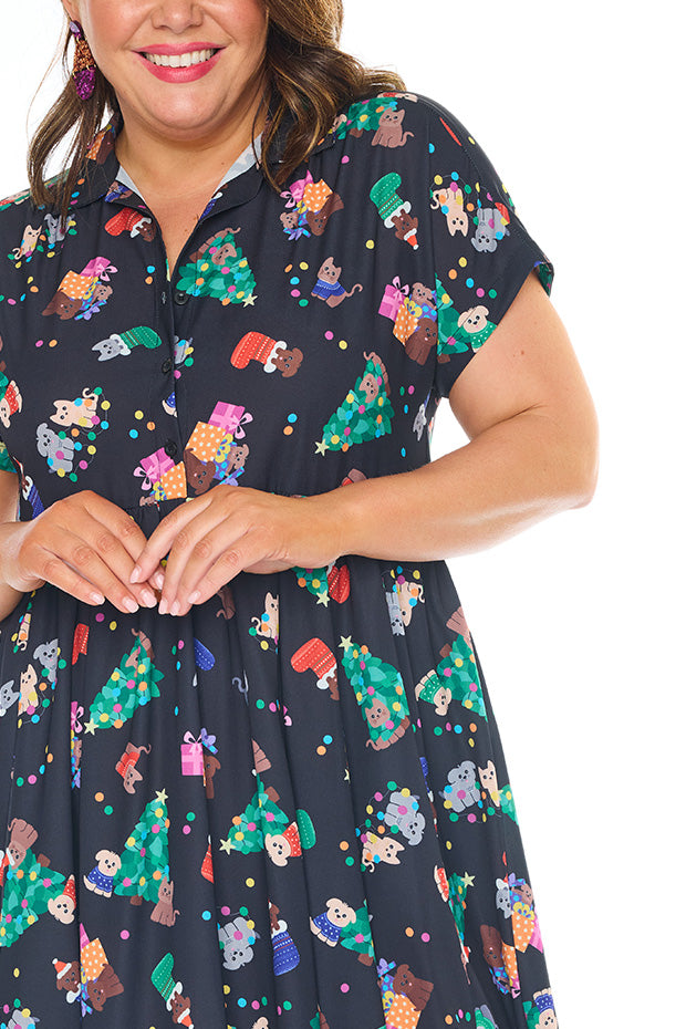 Frankie Christmas Pets Dress – Christmas Pets shirt dress