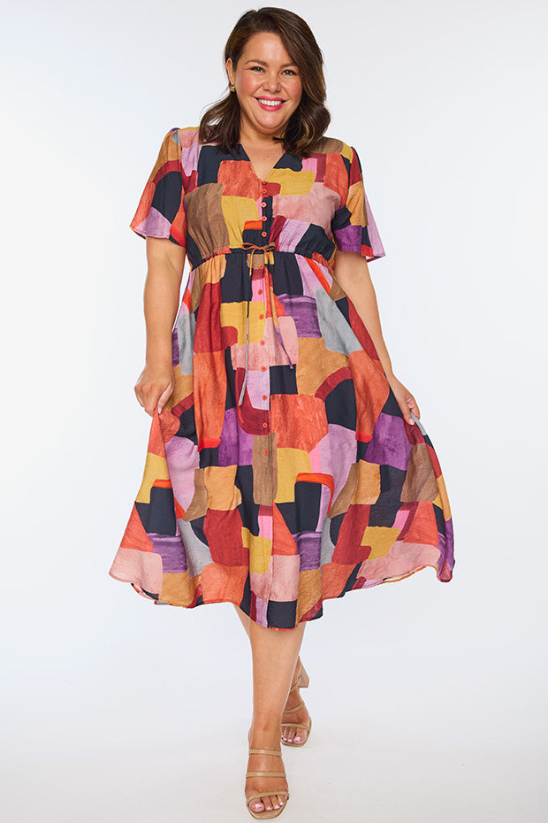 Mary Geo Sunset Dress – Geo Sunset midi dress