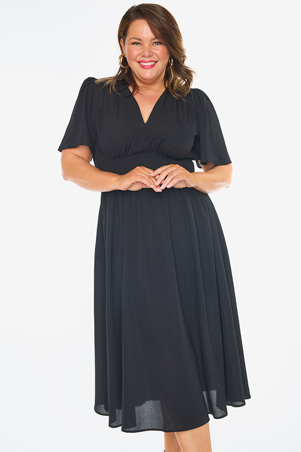 Imogen Black Dress – Black midi dress