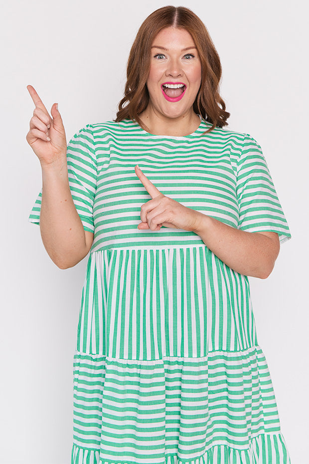 Alani Green Stripe Dress – Green Stripe maxi dress