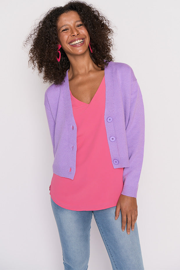 Norma Lilac Cardi â Lilac cardigan
