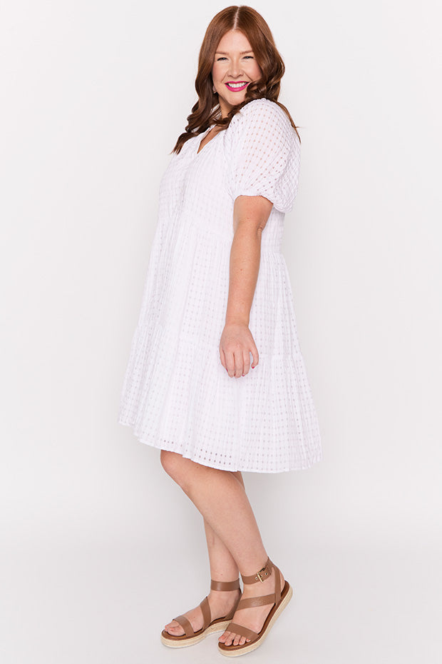 Kya White Dress – White midi dress