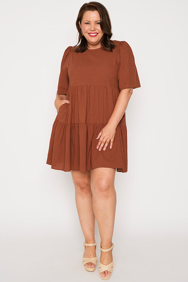 Wilma Brown Dress – Brown mini dress
