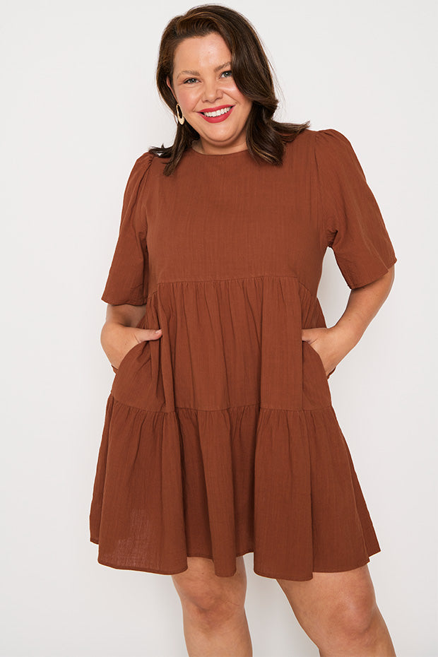 Wilma Brown Dress – Brown mini dress