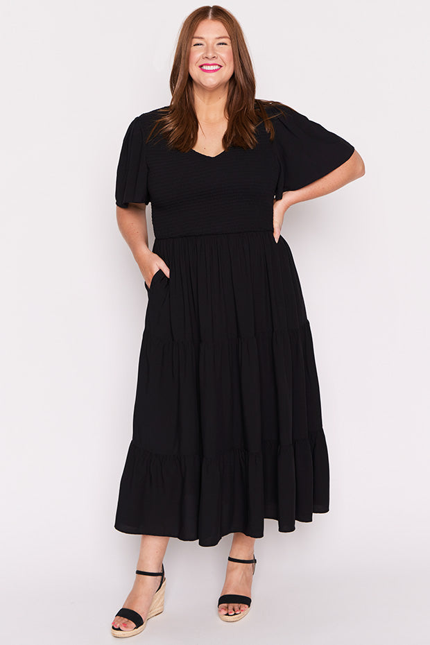 Lynette Black Dress โ Black maxi dress