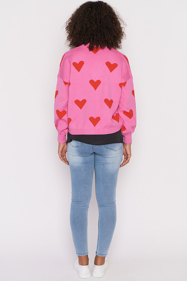 Queen of Hearts Pink & Red Cardi – Pink & Red cardigan