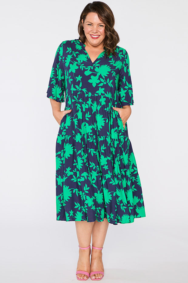 Connie Green Ivy Dress โ Green Ivy midi dress