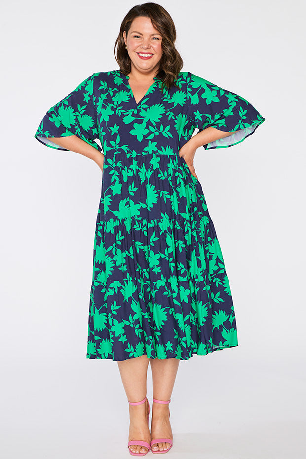Connie Green Ivy Dress โ Green Ivy midi dress