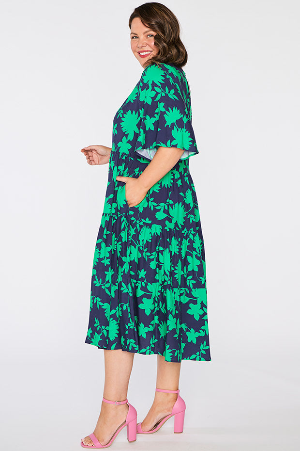 Connie Green Ivy Dress โ Green Ivy midi dress
