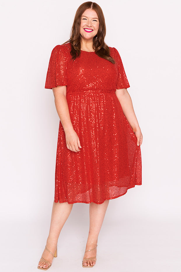 Tinsley Red Sequins Dress – Red Sequins sequin dress