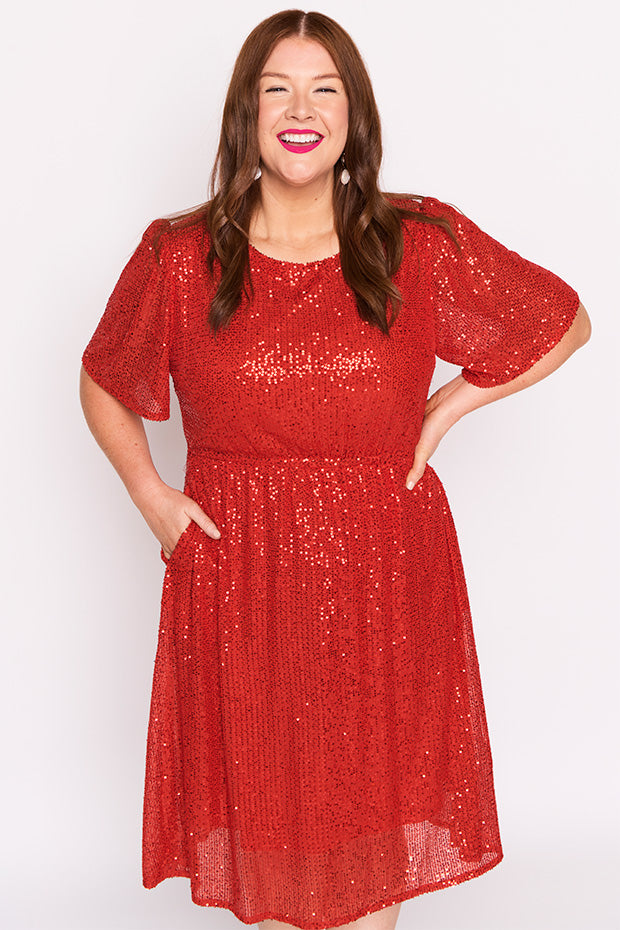 Tinsley Red Sequins Dress – Red Sequins sequin dress