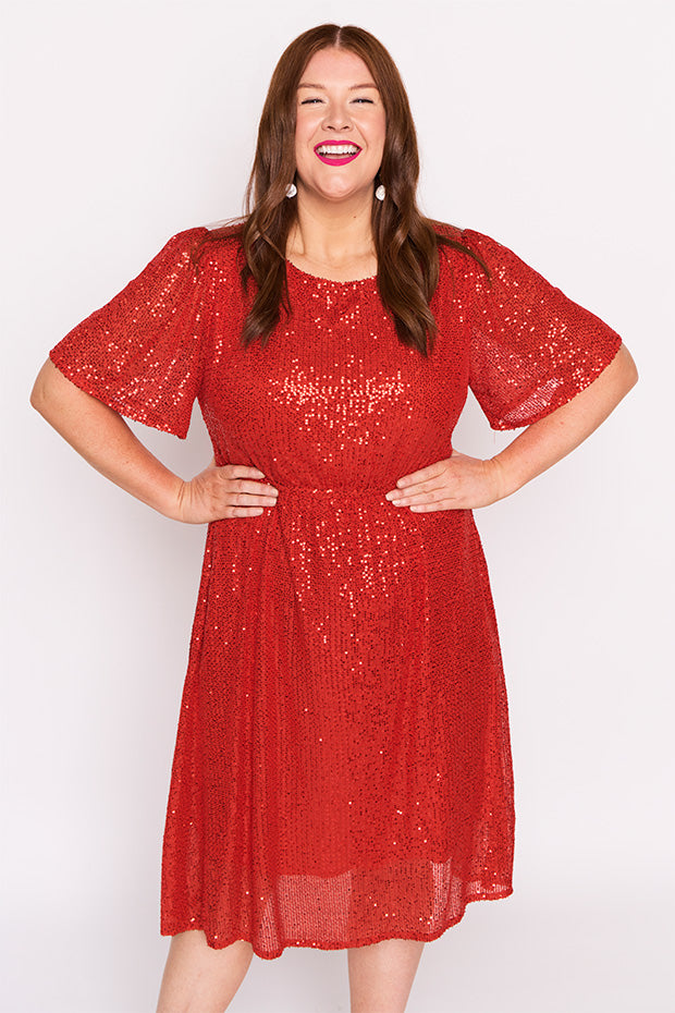 Tinsley Red Sequins Dress – Red Sequins sequin dress