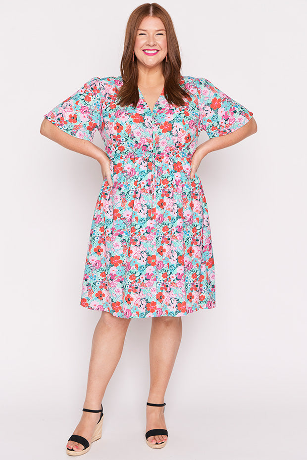 Siena Pops of Red Dress – Pops of Red knee length dress