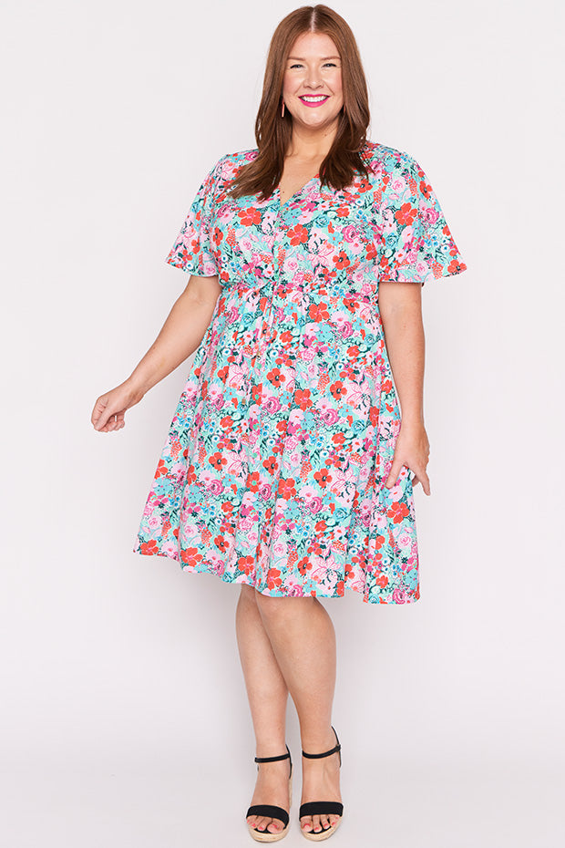 Siena Pops of Red Dress – Pops of Red knee length dress