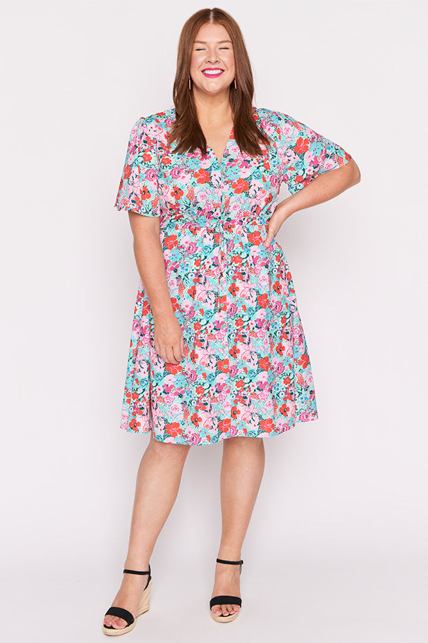 Siena Pops of Red Dress – Pops of Red knee length dress