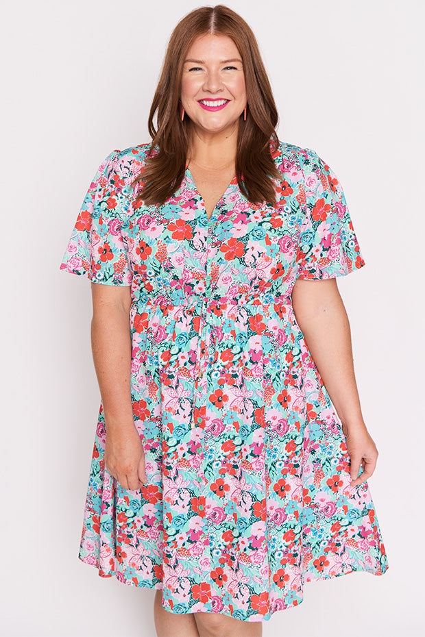 Siena Pops of Red Dress – Pops of Red knee length dress