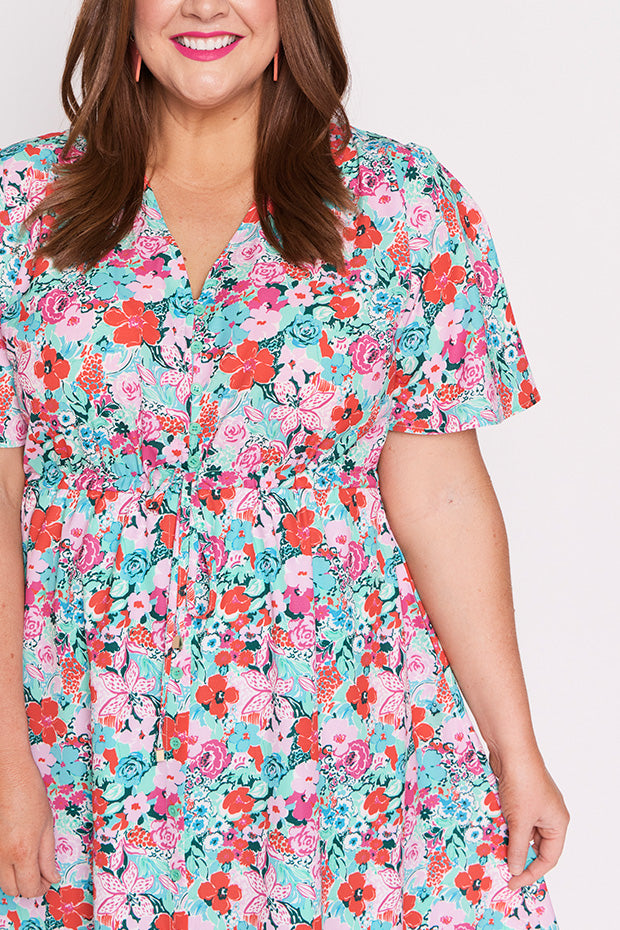 Siena Pops of Red Dress – Pops of Red knee length dress